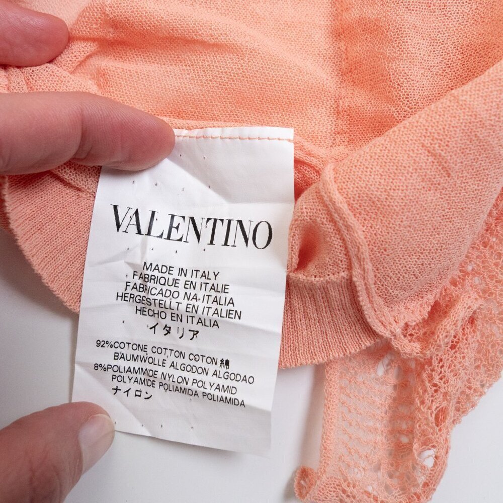 Red Valentino Top Ruffle Lace Asymmetrical Knit Pullover Made in Italy - Picture 15 of 16